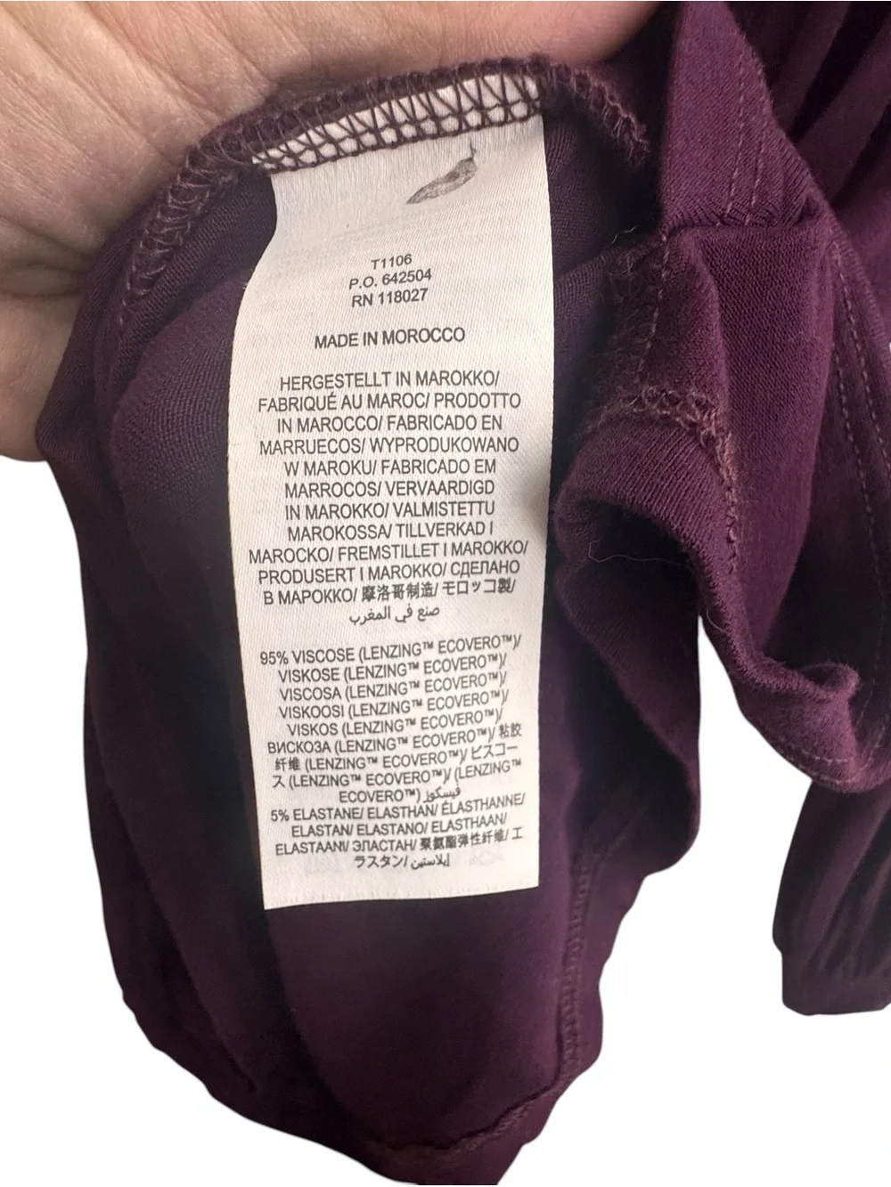 Boden Blouson Wrap Top Burgundy V Neck Cuff Long Sleeve Size 8
